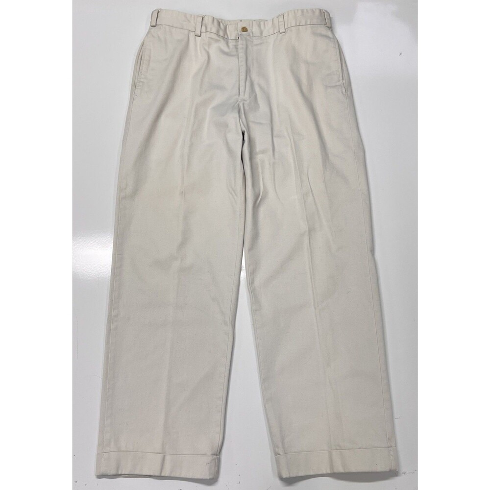 Bill's Khakis M2 Pleated Chino Dress Pants Men's 36x30 Beige Cuffed USA Made